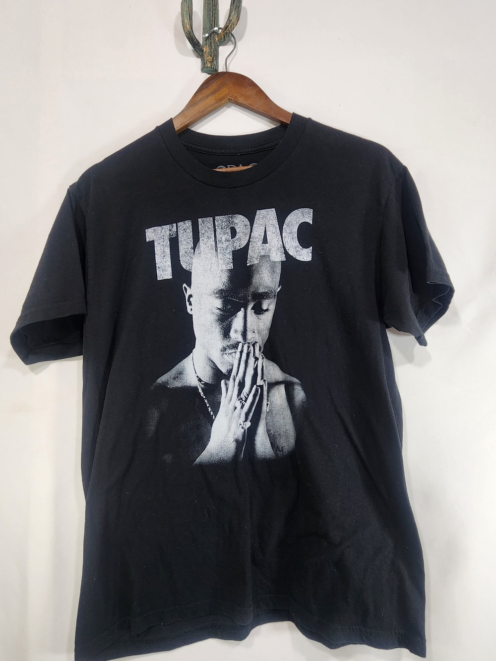 Tupac Prayer T Shirt Black Large 2Pac Rapper Hip Hop Rap Icon Official